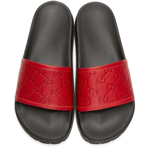 gucci red supreme pool slides|Gucci slides nordstrom rack.